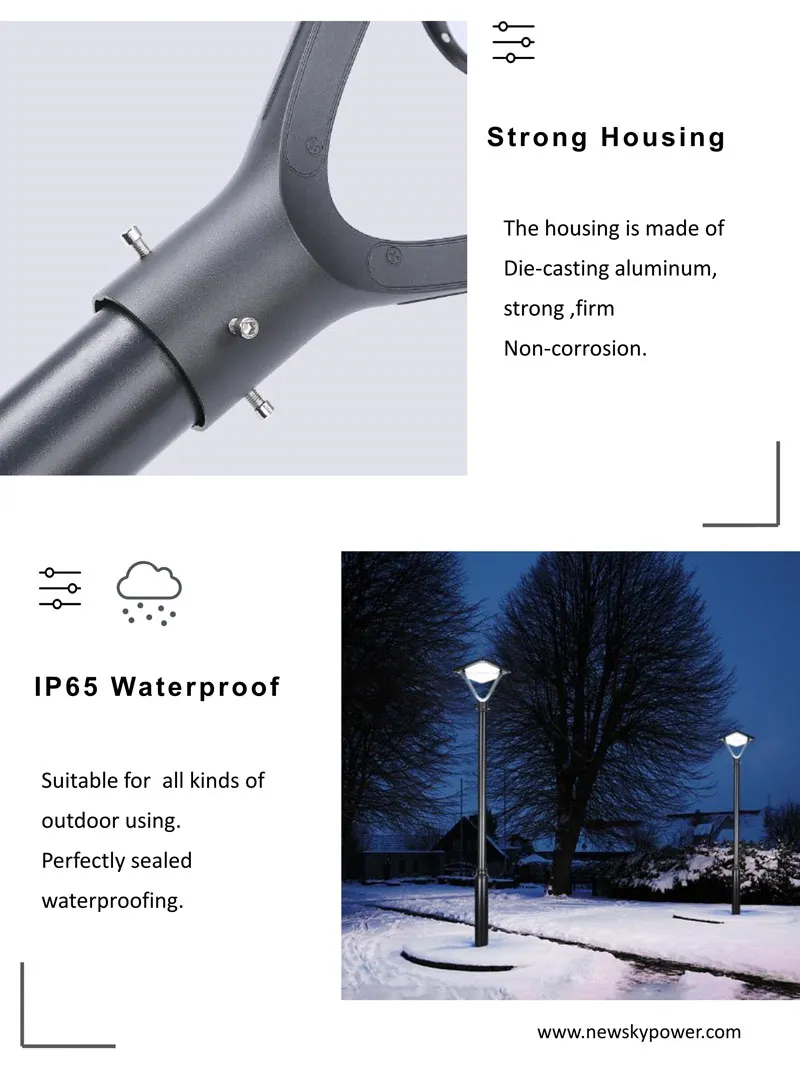 Iluminação LED Solar para Parque ao Ar Livre para Paisagismo