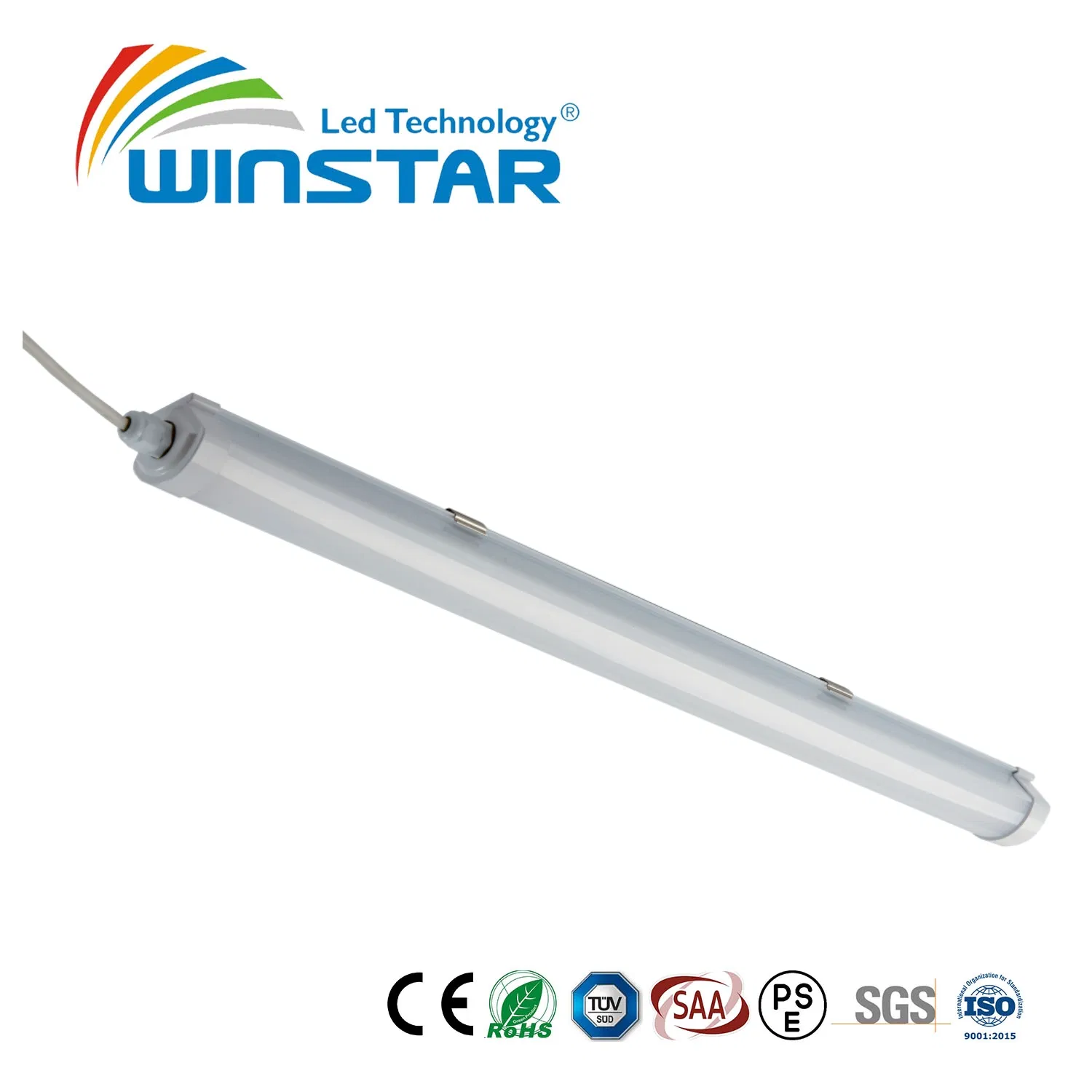 Luz Tri-Proof LED IP66 Ik08 - Design patenteado em PC Alumínio, Iluminação para Armazém e Oficina