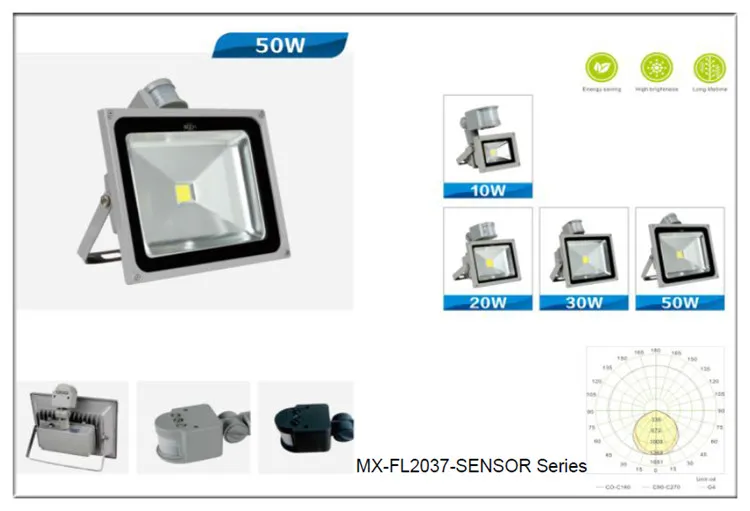 Luz de Inundação LED RGB à Prova d'Água para Exterior de Alta Potência IP66 com Longa Vida Útil AC85-265V