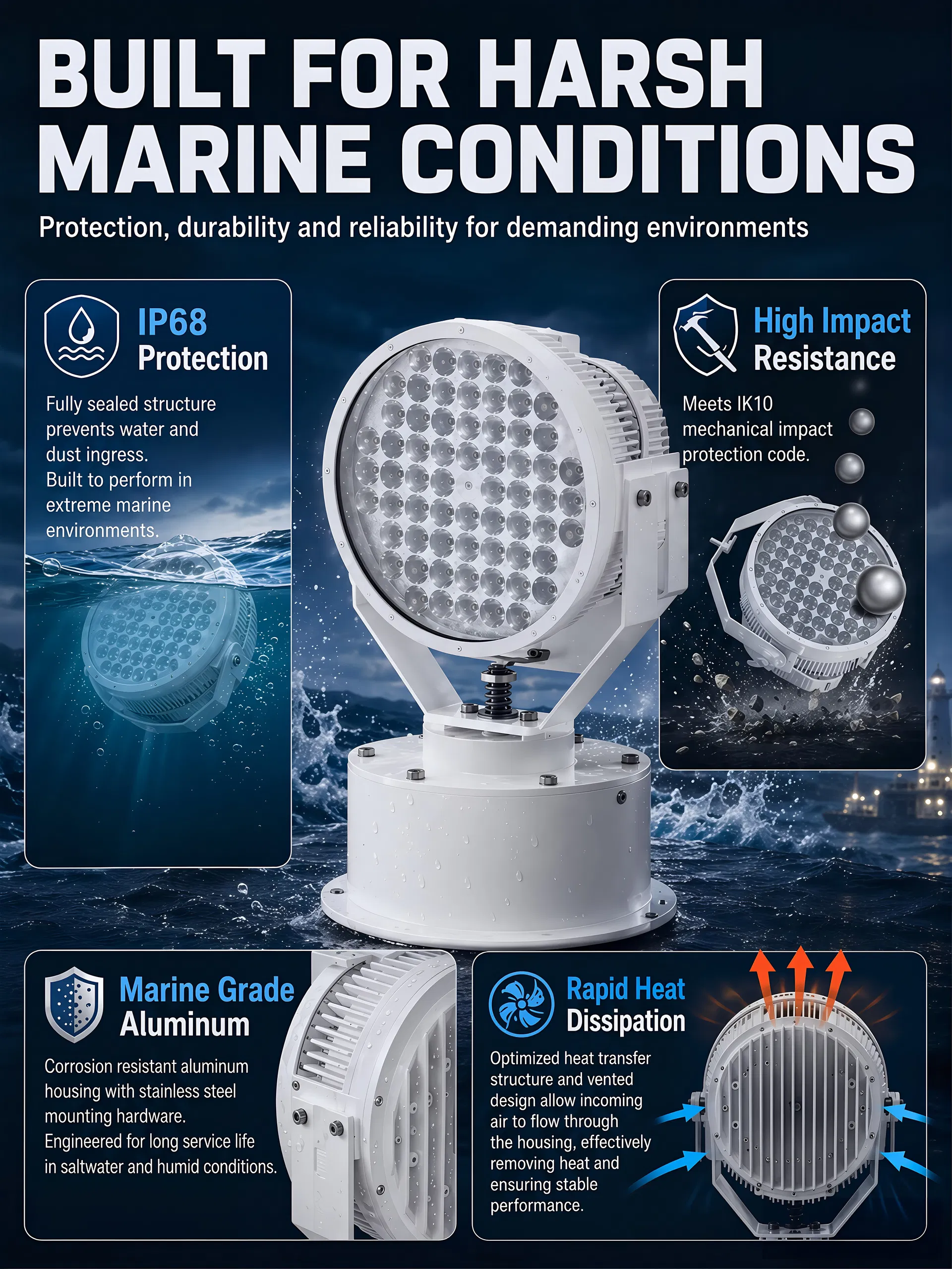 Holofote para Barco de Pesca Noturna
