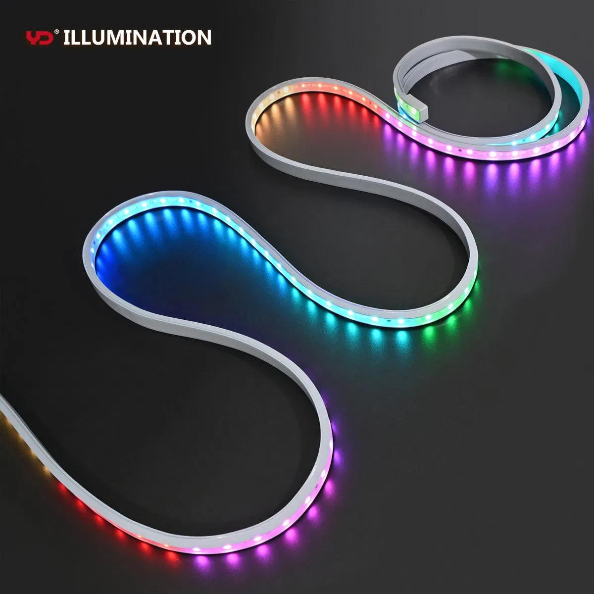 Fita LED dobrável em cores completas para iluminação de sinalização e decoração de logotipos, fábrica na China, iluminação arquitetônica