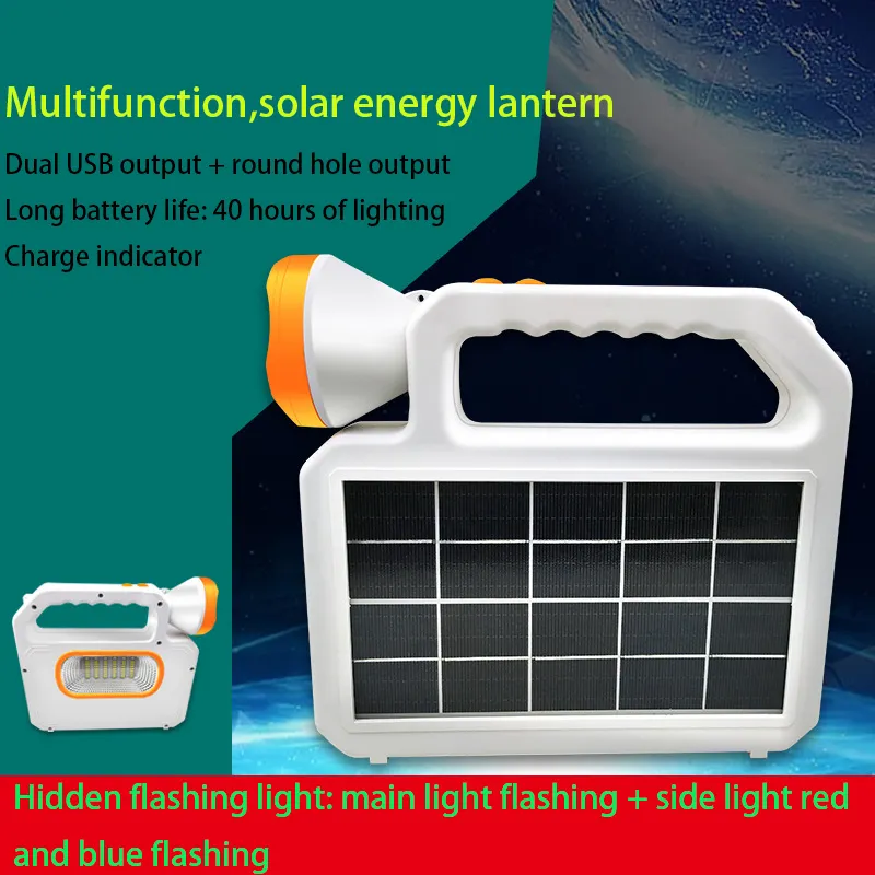 Luz forte solar portátil lâmpada de carregamento LED