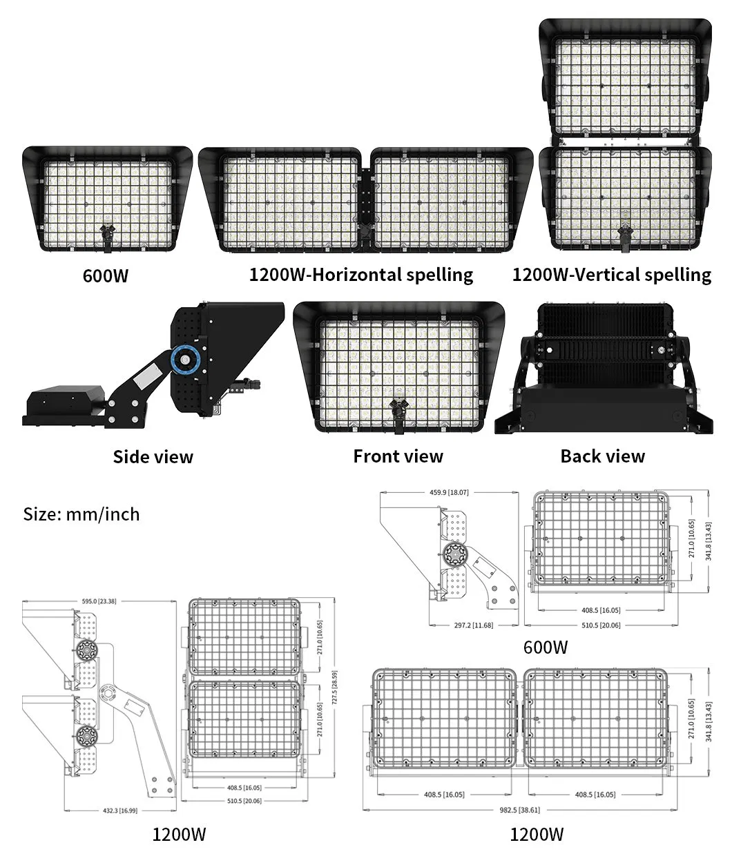 Função inteligente para ampliar iluminação de refletores LED em estádios esportivos
