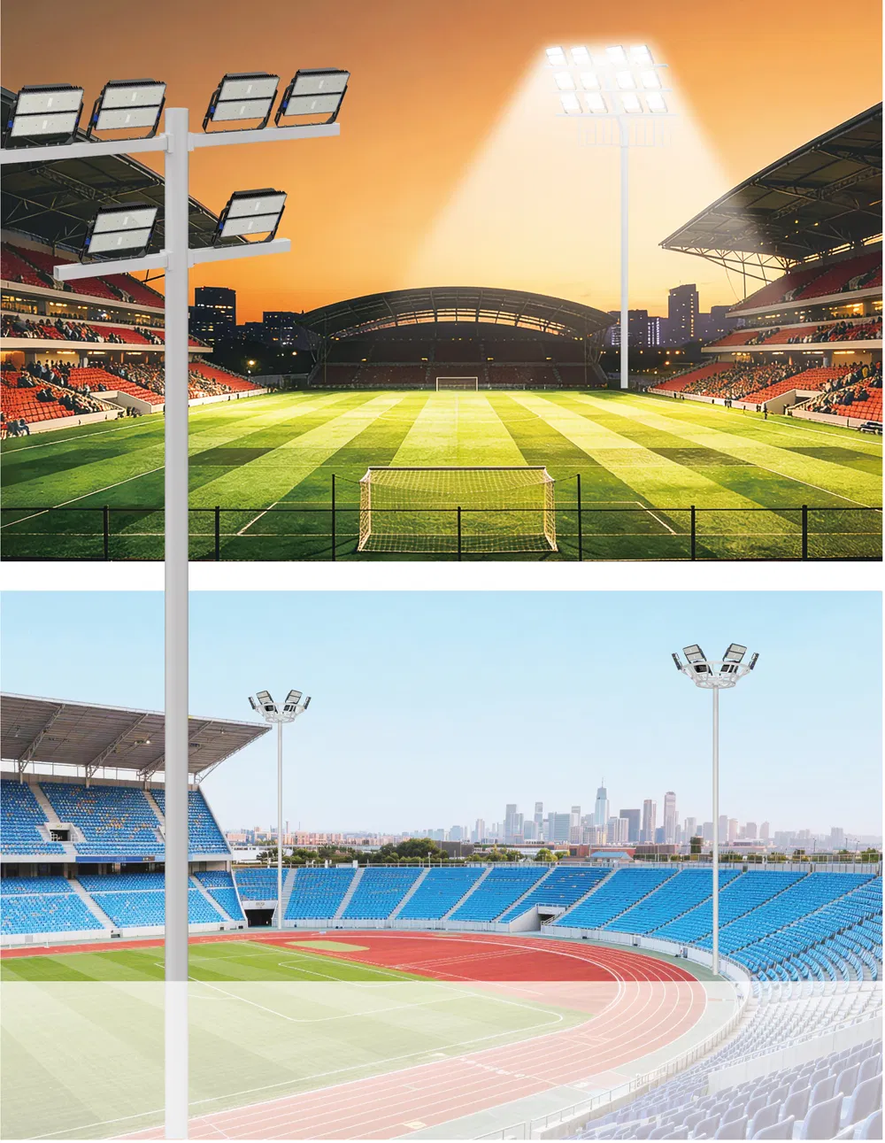 1200W IP66 Luminária LED de Projeção de Alta Mast para Iluminação de Áreas Externas de Estádios de Futebol