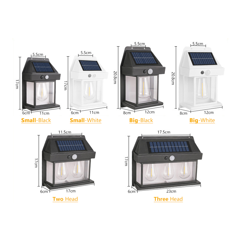 Sensor de movimento candeeiros solares candeeiros de parede iluminação exterior à prova de água para Decoração de jardim LED decoração de iluminação de rua IP65