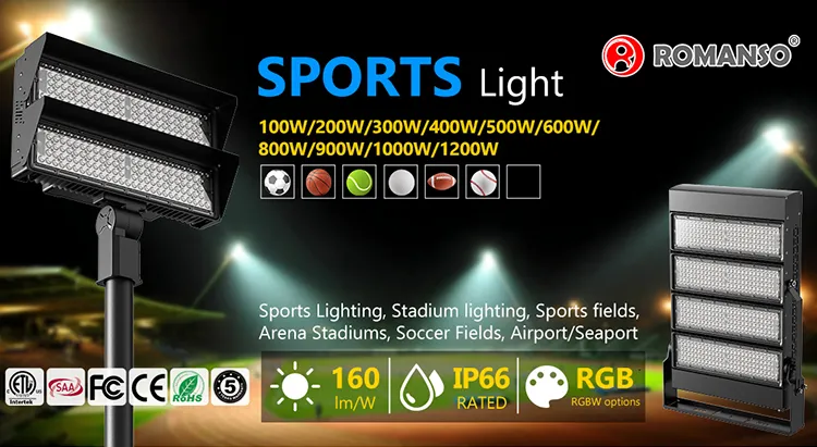 600 Watts 800W 1000W Iluminação LED de Estádio de Futebol