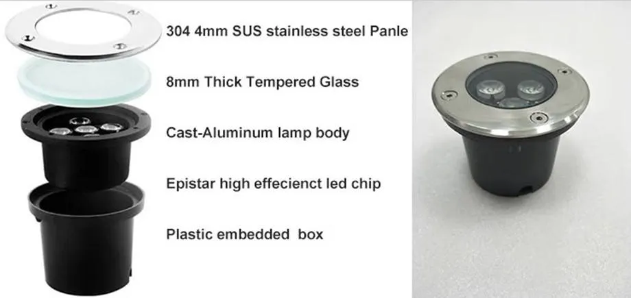 Luz LED embutida para exterior