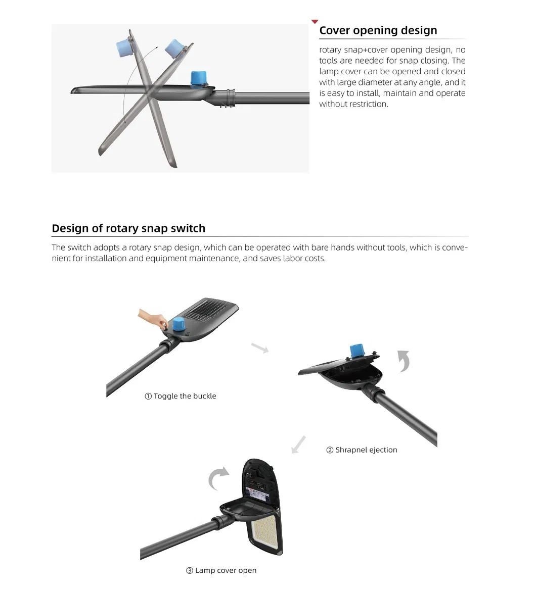 Iluminação Pública LED OEM/ODM Nova Tecnologia Entrega Rápida Baixo MOQ IP66 300W para Iluminação de Pontes, Viadutos e Túneis com ENEC