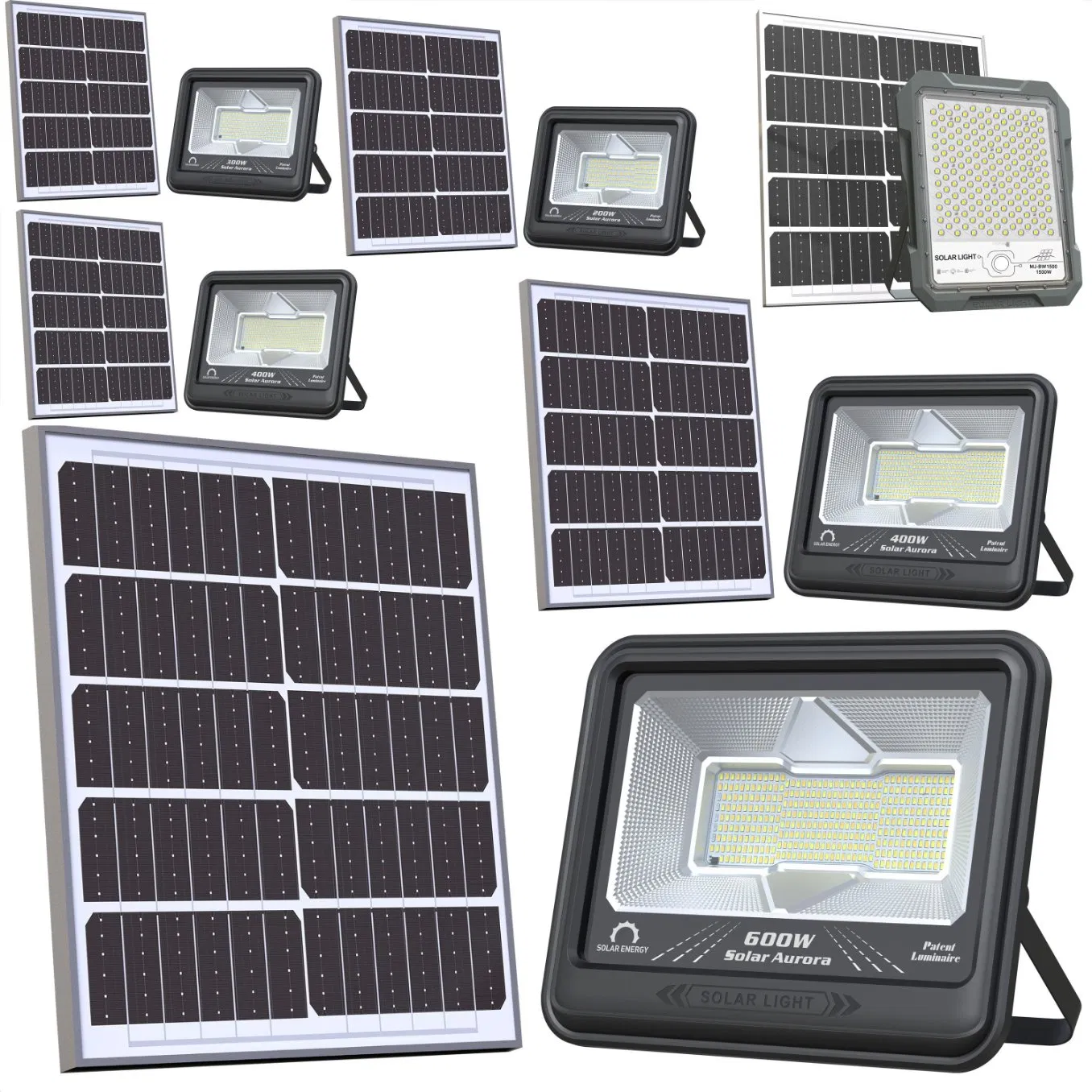 Fornecedor Fabricante da Melhor Fábrica de Painéis Solares Yaye 2000W/1000/800/600/500/400/300/200W100W IP67 Luz LED Solar de Rua, Inundação, Jardim, Gramado e Estrada em ABS/Alumínio Integrado