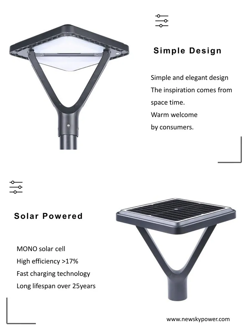 Iluminação LED Solar para Parque ao Ar Livre para Paisagismo