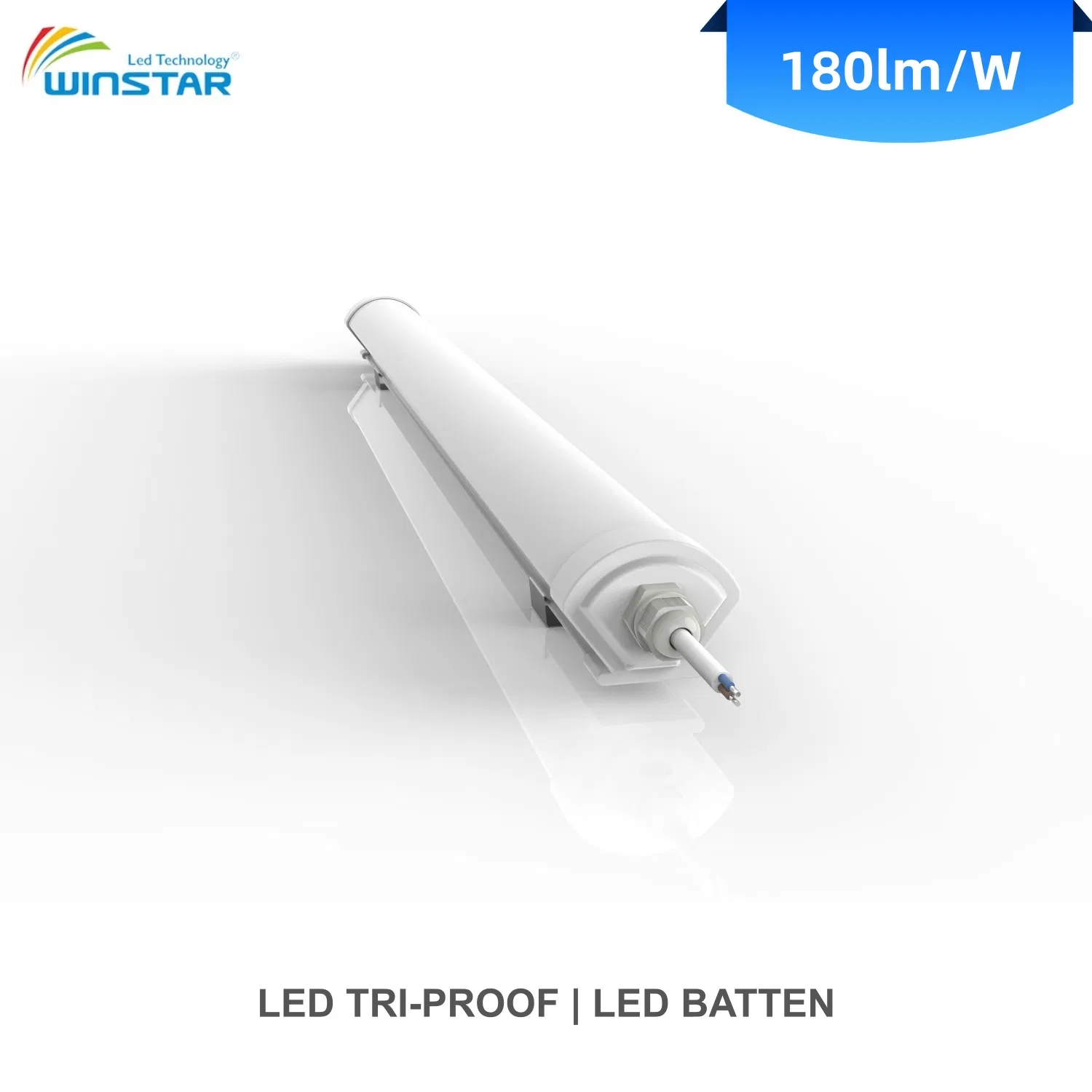 Luminária LED Tri-Proof 36W 5400lm IP65 à prova de poeira, lâmpada linear certificada CE para canteiro de obras, oficina e iluminação industrial temporária