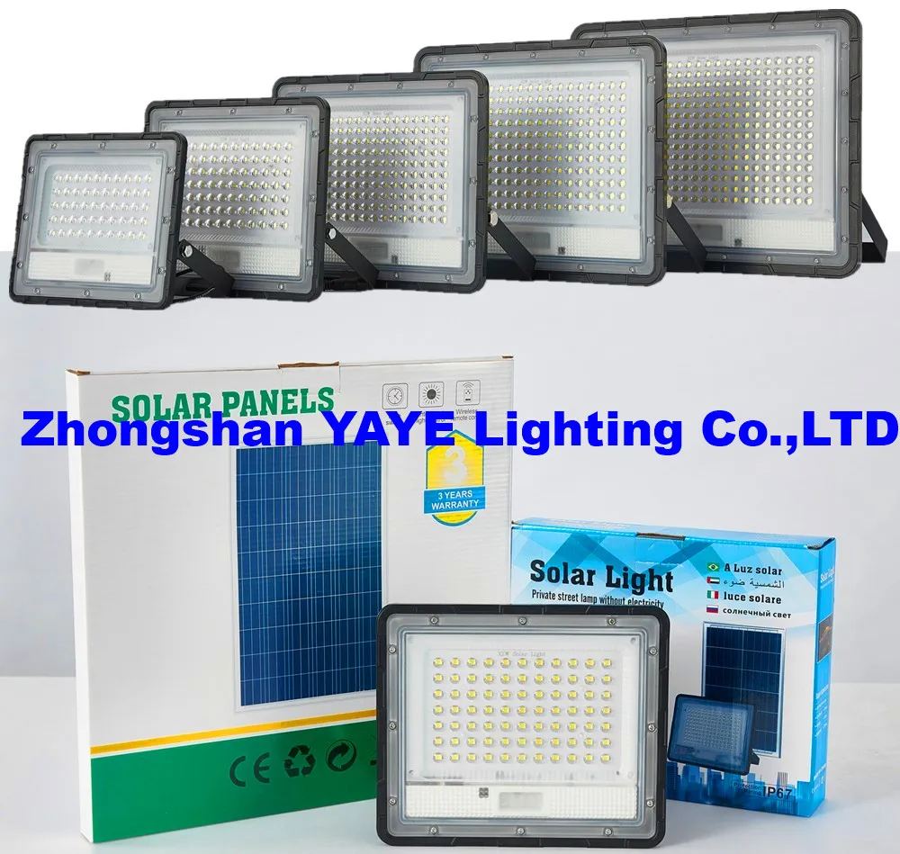 Luz LED Solar de Rua, Inundação, Jardim, Gramado e Estrada em ABS/Alumínio Integrado