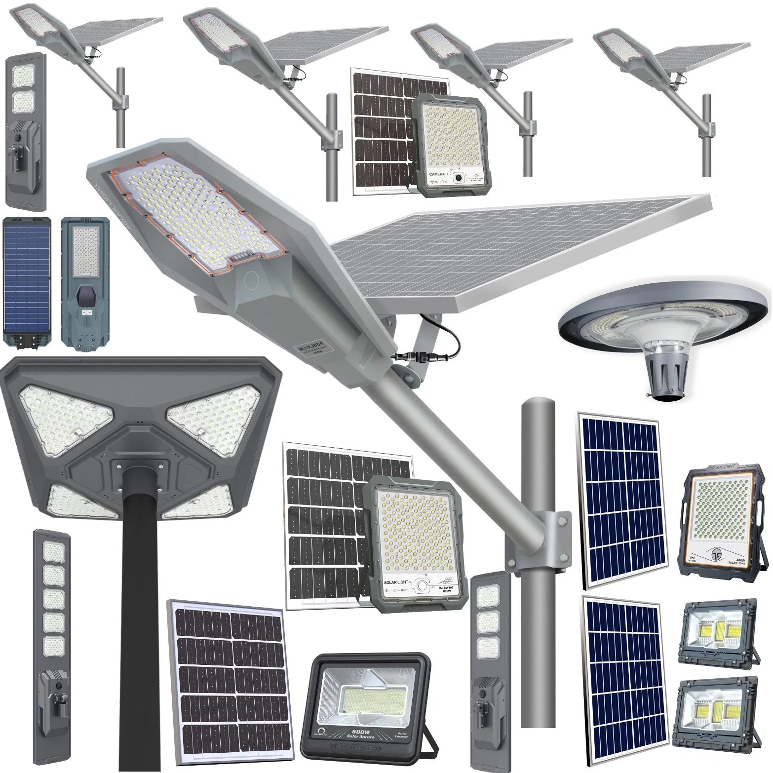 Fornecedor Fabricante da Melhor Fábrica de Painéis Solares Yaye 2000W/1000/800/600/500/400/300/200W100W IP67 Luz LED Solar de Rua, Inundação, Jardim, Gramado e Estrada em ABS/Alumínio Integrado