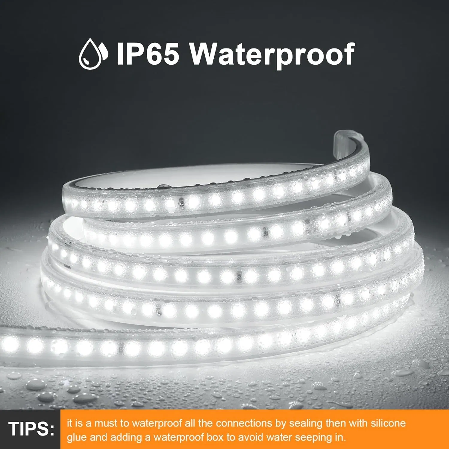 TUV 230VAC Fita LED de Alta Tensão para Canteiros de Obras, Túneis, Manutenção de Estradas, Iluminação de Árvores