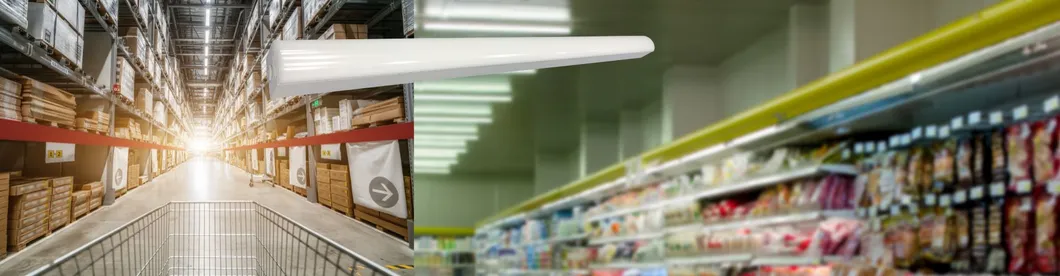 IP54 4FT 40W Iluminação de Túnel LED Tri-Proof Linkável ao Ar Livre de Alto Lúmen 160lm/W Luz Tubular LED Linear à Prova d'Água Luz Linear LED para Supermercado