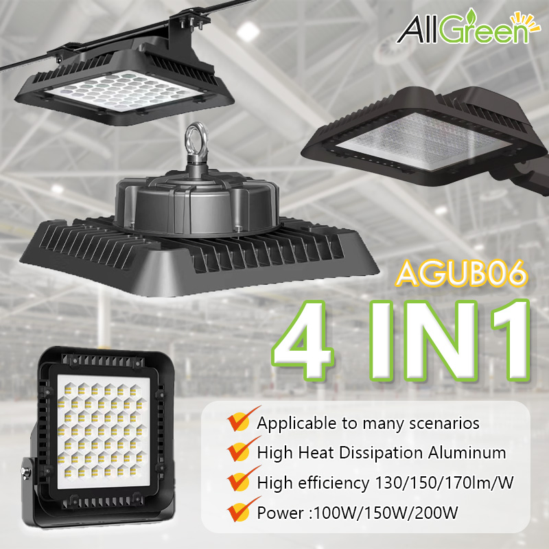 Luz LED de alta baía industrial para iluminação externa, projetor de luz para quadras de tênis, lâmpada de luz de inundação