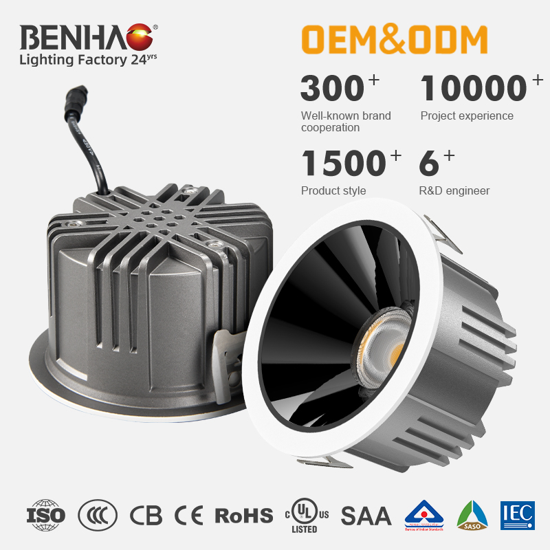 Iluminação de Embutir para Teto Interior Inteligente Dimerizável Ra>90 7-30W 220V LED COB/SMD Spot Flood Downlight