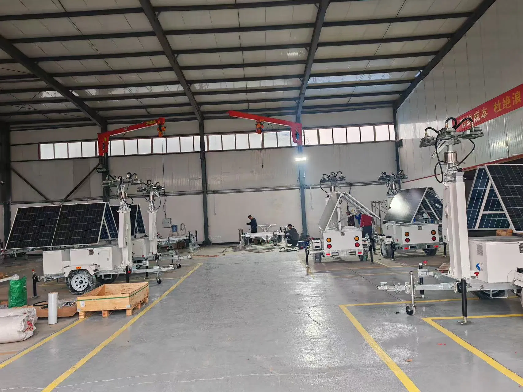 Torre de Luz Solar Móvel de Emergência LED para Construção Montada em Reboque à Venda 5-9m