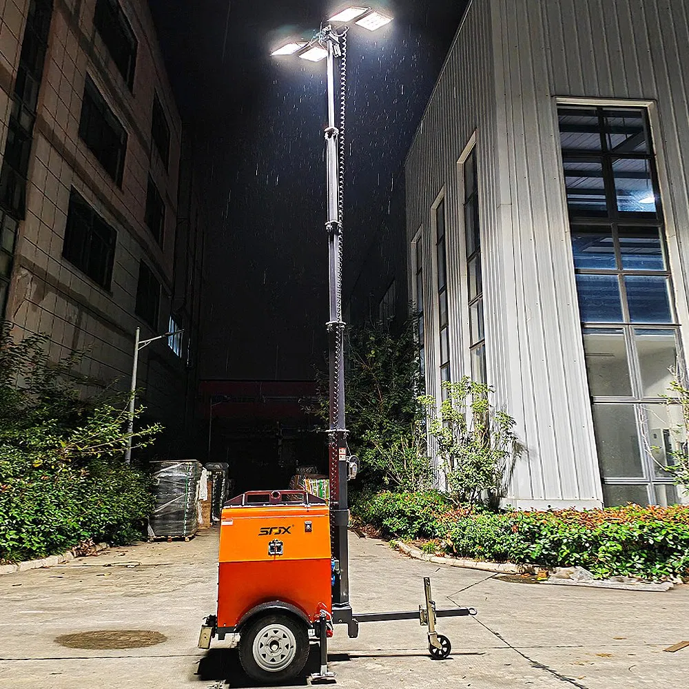 Torre de Luz Portátil LED de Alta Eficiência com Elevação Manual 7m