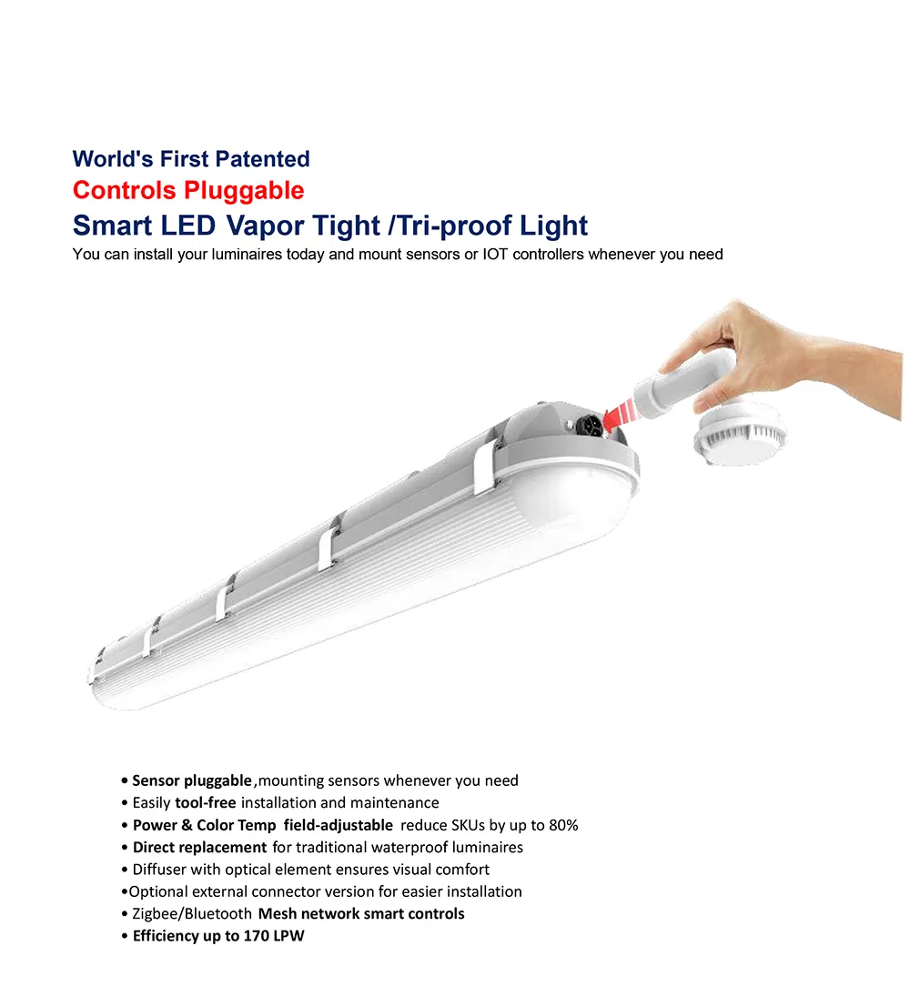 Iluminação LED à prova de água e vapor para estacionamento subterrâneo