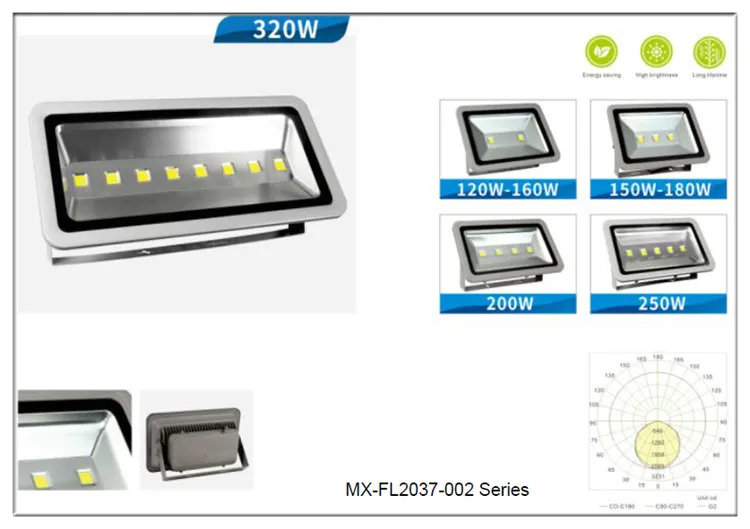 Luz de Inundação LED RGB à Prova d'Água para Exterior de Alta Potência IP66 com Longa Vida Útil AC85-265V