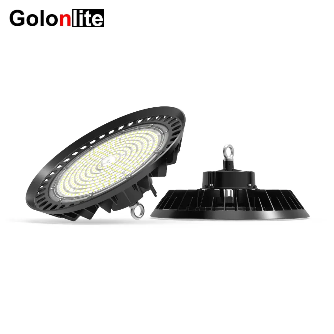 210lm/W Lâmpada de Baixa Bay Dimmable para Ginásio Showroom Fábrica Oficina Armazém 300W 240W 100W 150W Iluminação Industrial LED 200W Luminária LED High Bay Tipo UFO