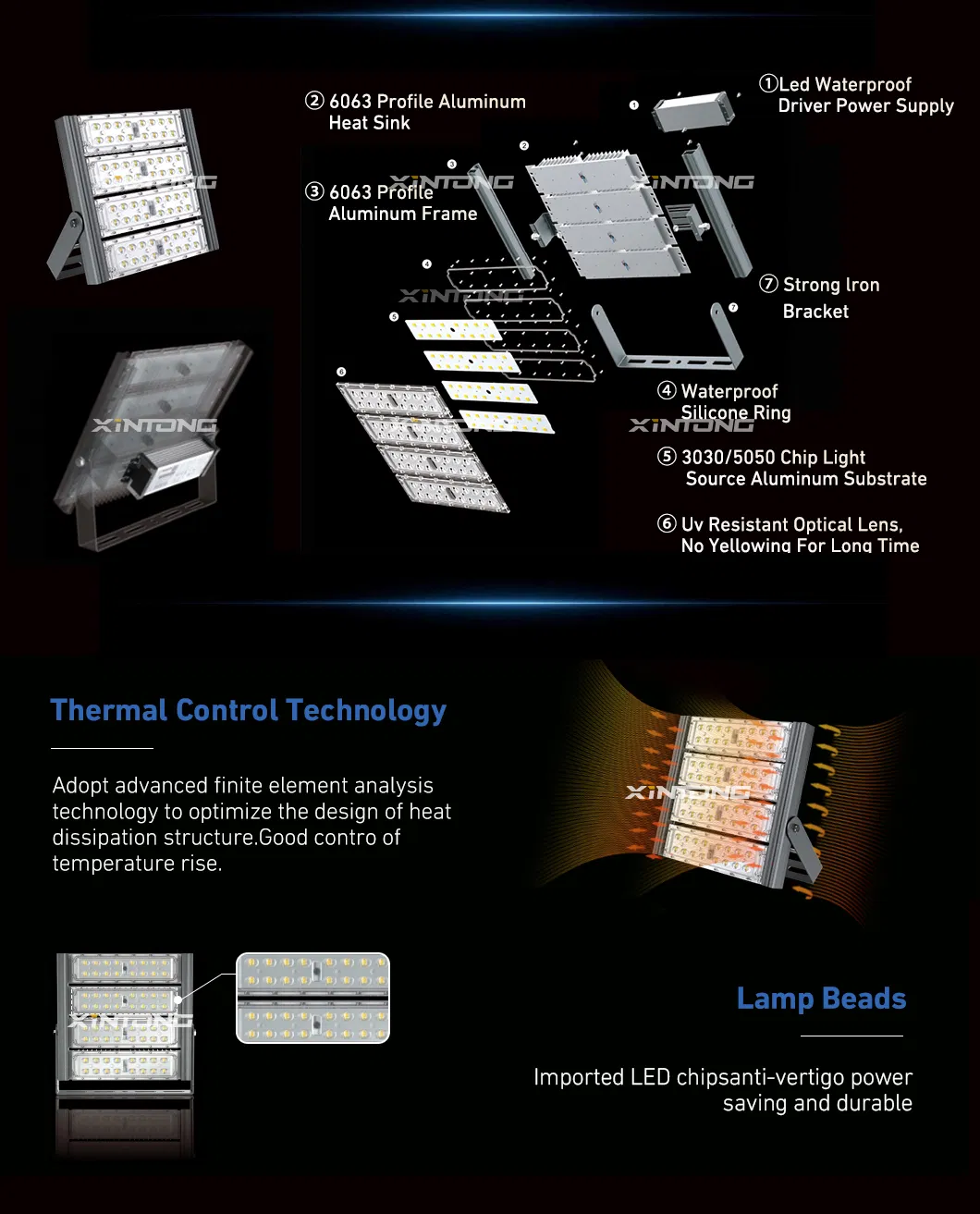 1200W 300W 400W Poste de Iluminação de Alta Mastagem LED de Túnel à Prova d'Água Galvanizado Octogonal para Exterior
