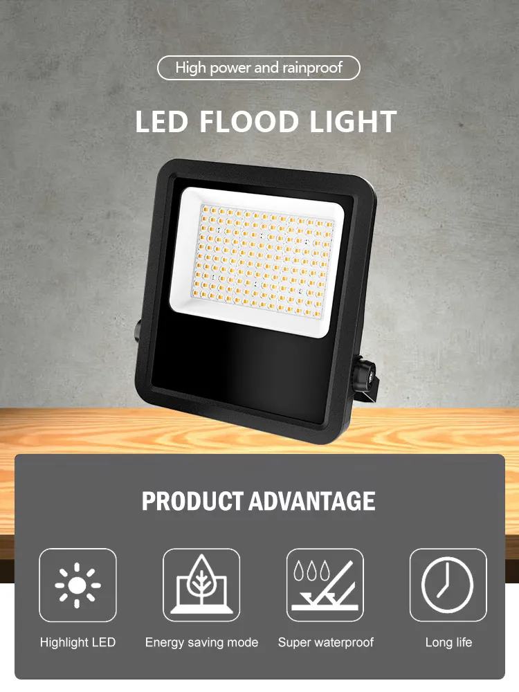 300W Habitação de Alumínio Industrial ao Ar Livre RGB à Prova d'Água IP66 Luz LED de Inundação