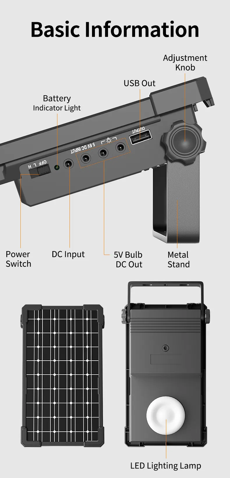 Lâmpada LED Solar de Manuseio Pesado e Confiável para Local de Construção