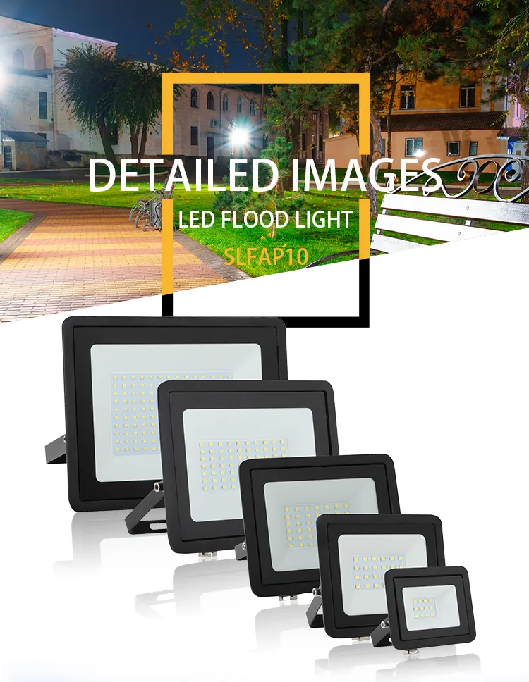 Amostra de Personalização de Luz de Inundação LED AC220V 50W 100W 150W 200W Alta Brilho IP66 Iluminação Externa à Prova d'Água Holofotes LED Spotlight de Parede