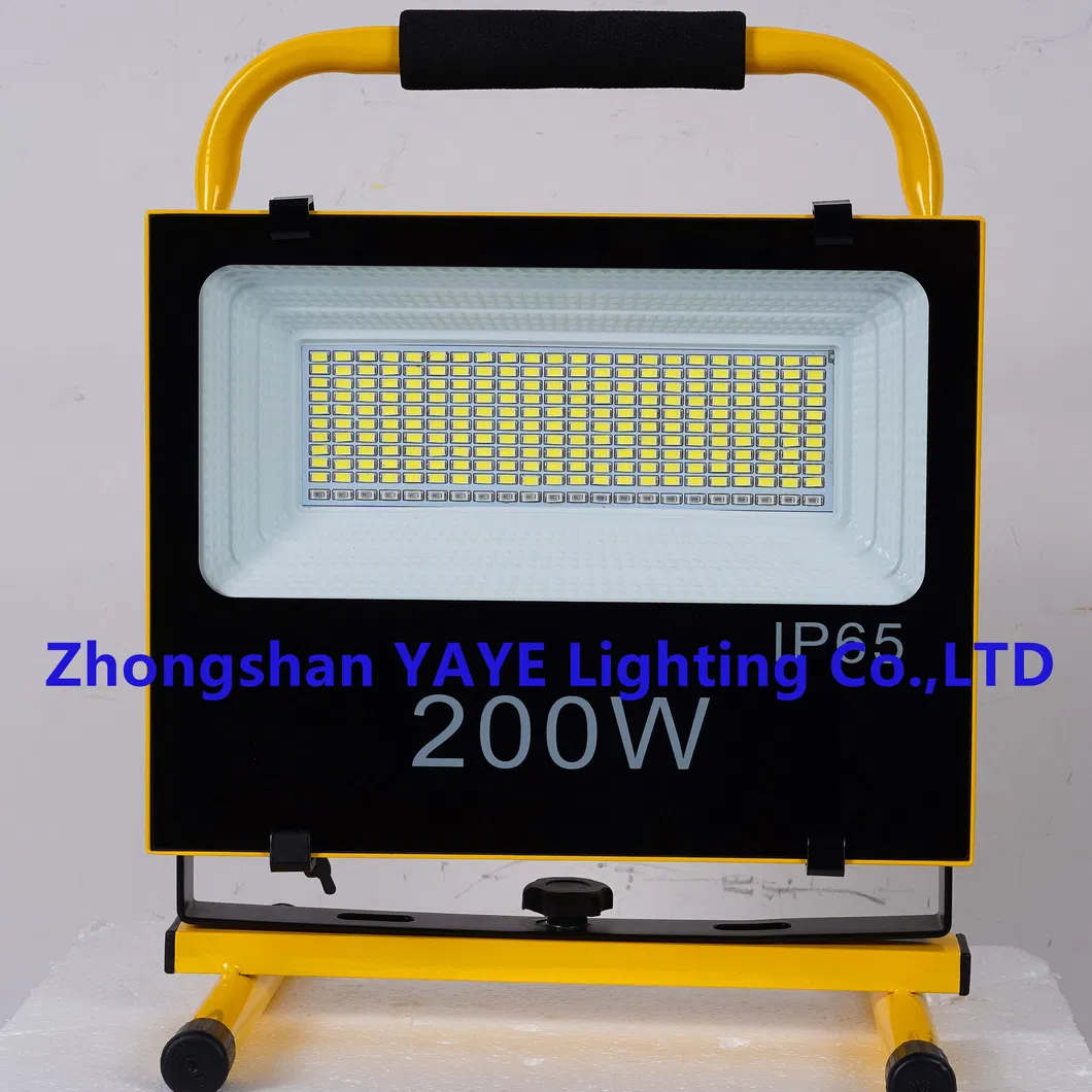 Fabricante de Fábrica Solar 100W/200W/300W Luz de Inundação LED Portátil Recarregável de Emergência