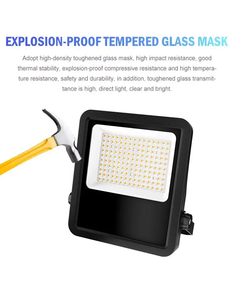 300W Habitação de Alumínio Industrial ao Ar Livre RGB à Prova d'Água IP66 Luz LED de Inundação