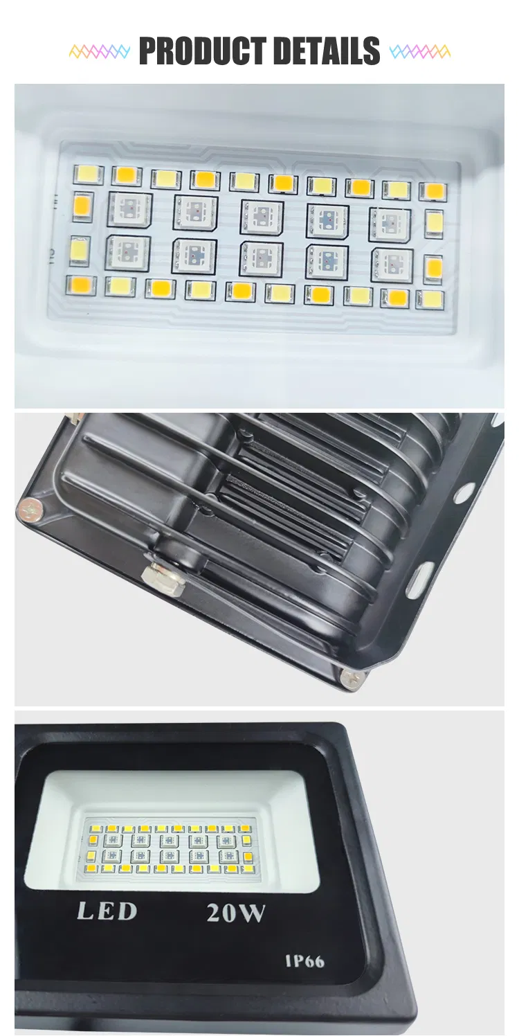Refletor LED RGB Inteligente à Prova d'Água para Exterior com Suporte para APP Tuya e Controle por Voz 20W 50W 100W Luz de Inundação 220V com Tuya