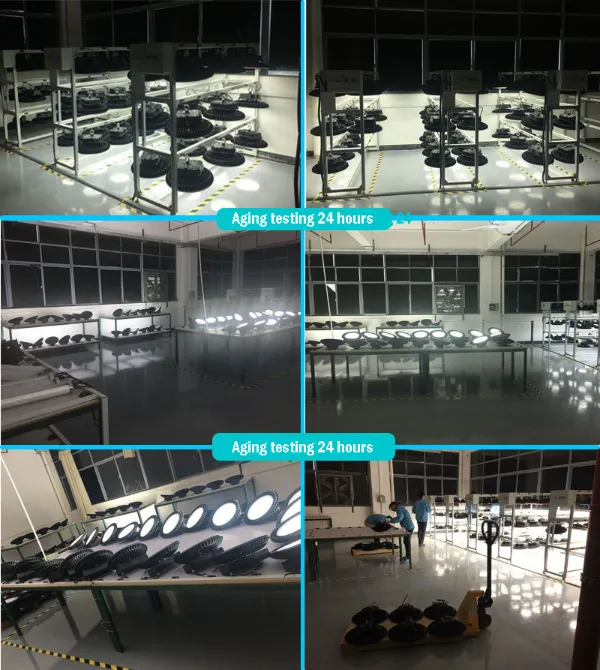 Teste de envelhecimento das luminárias LED High Bay
