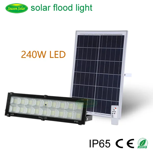 Novo Estilo de Iluminação LED Montada na Parede 300W Luz de Inundação Solar ao Ar Livre com Painel Solar e LiFePO4 Bateria