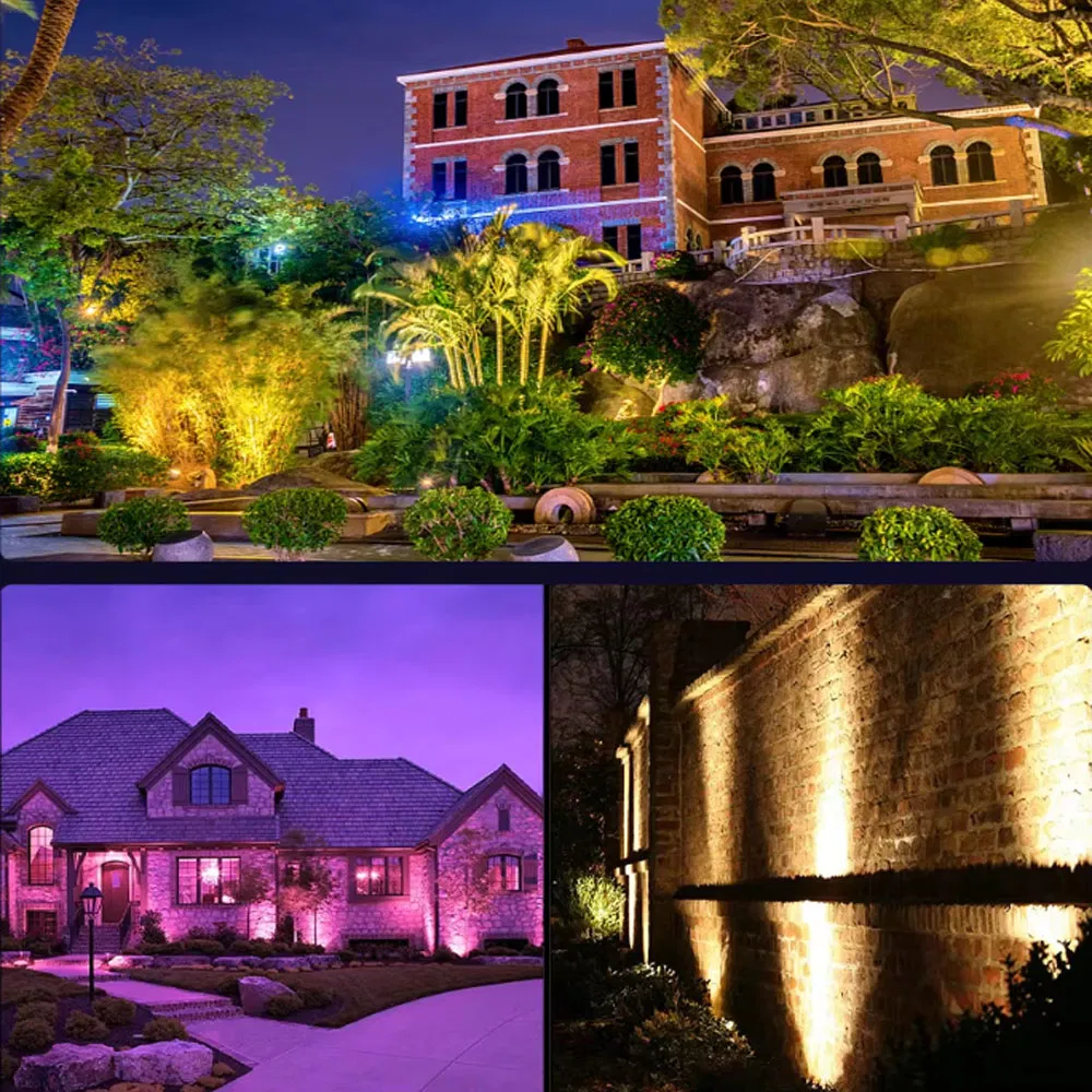Controle Inteligente de APP Luminária LED RGB Opulenta Nova Remessa 4in1 Luzes de Paisagismo para Jardim ao Ar Livre IP65 Mudança de Cor com Temporizador em Alumínio