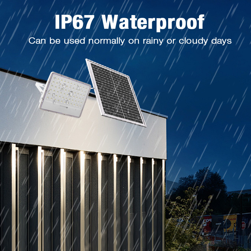 Alumínio 300W IP67 Luminária Solar de Inundação LED de Alto Lúmen para Jardim de Rua ao Ar Livre com Controle Remoto Inteligente