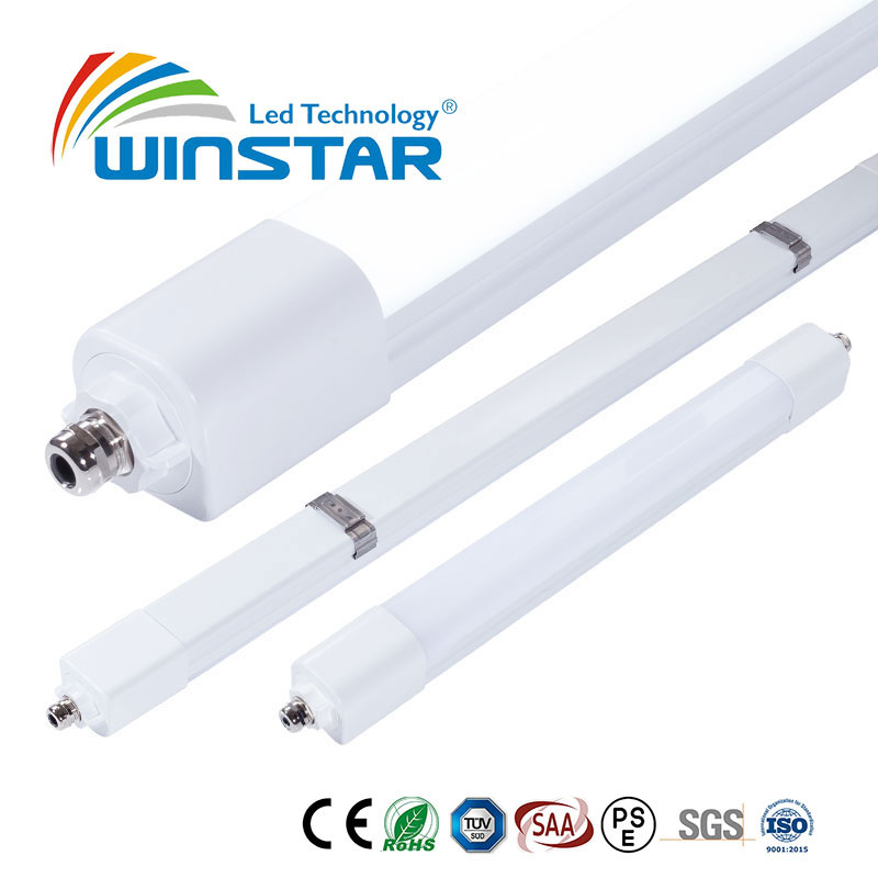60cm 2FT Batten Tri-Proof 170lm/W 4000K P66 Luz Linear LED à Prova d'Água Iluminação Industrial de Garagem Armazém Oficina Anticorrosiva à Prova de Poeira Ik10