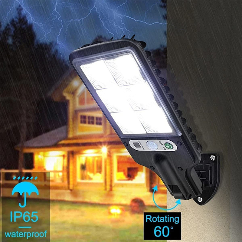 Luzes de Rua Solar LED Externas 117COB 8 Pacote de Lâmpada Solar com 3 Modo de Luz à Prova d'Água Sensor de Movimento Iluminação de Segurança para Jardim
