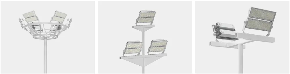 Luz de Inundação LED Projetor de Poste de Alta Mast para Iluminação de Estádio ao Ar Livre Área Pública Iluminação de Pátio de Contêiner 200W 400W 600W 800W 1000W