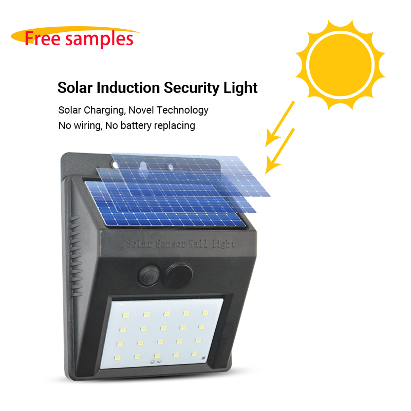 Sensor de Movimento PIR Lâmpada Solar para Jardim Iluminação de Paisagem Luz Solar LED