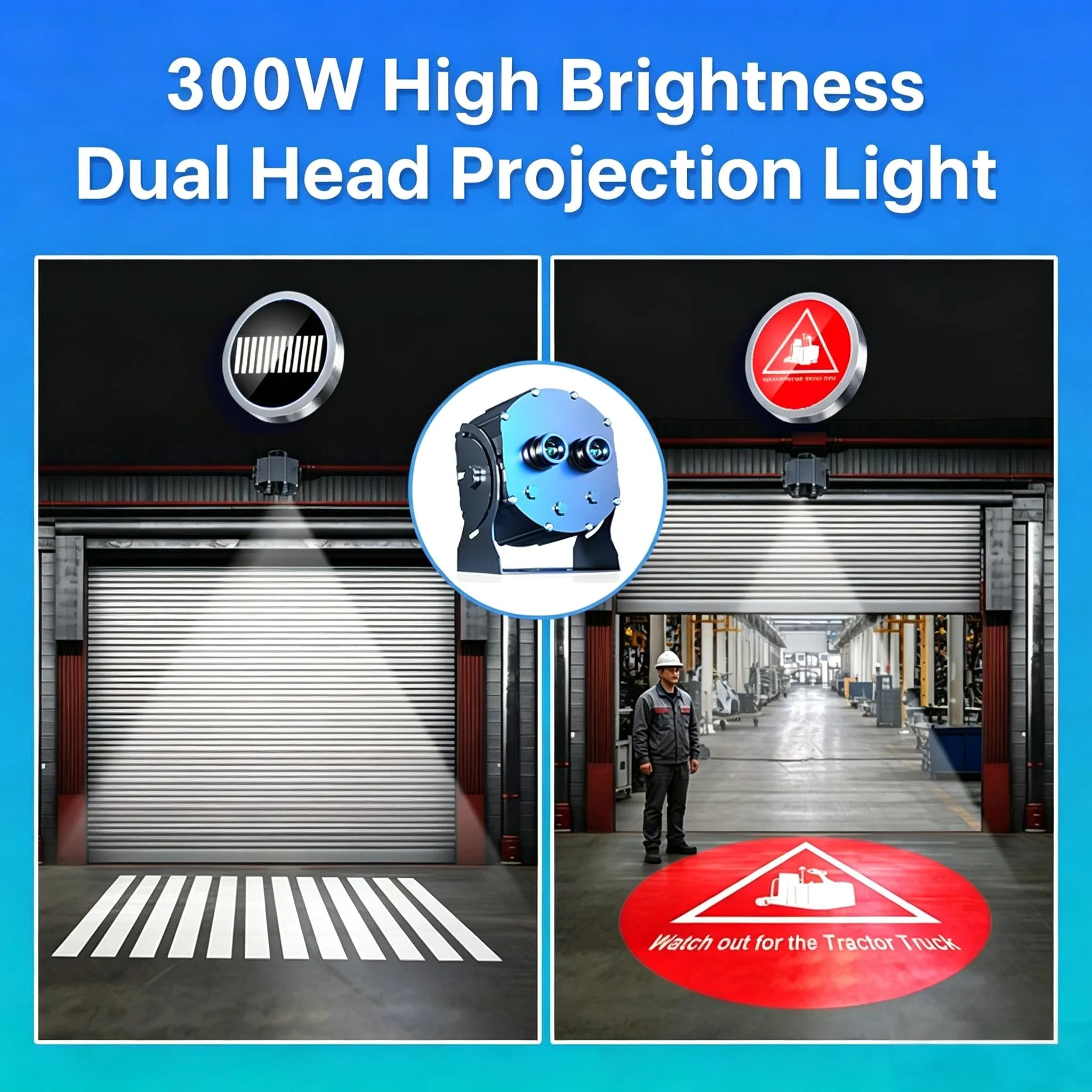 Luz projetor LED de dupla cabeça em alumínio industrial para iluminação ideal