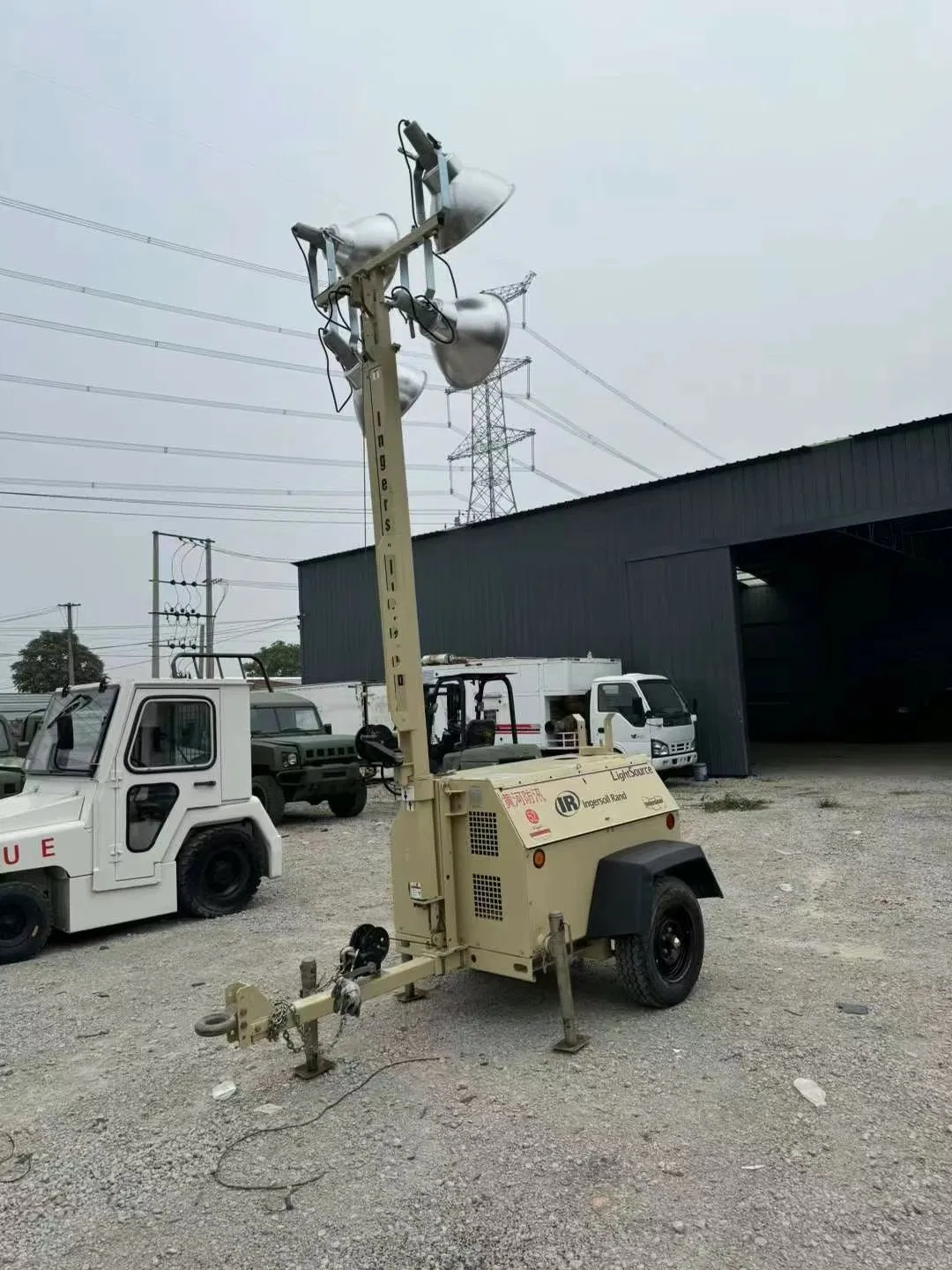 عمود telescopic محمول لصد الرياح مع شعار مخصص لمراقبة مواقع البناء