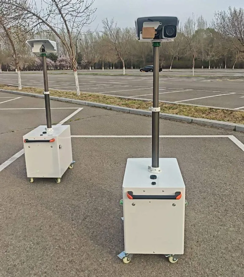 عمود telescopic محمول لصد الرياح مع شعار مخصص لمراقبة مواقع البناء