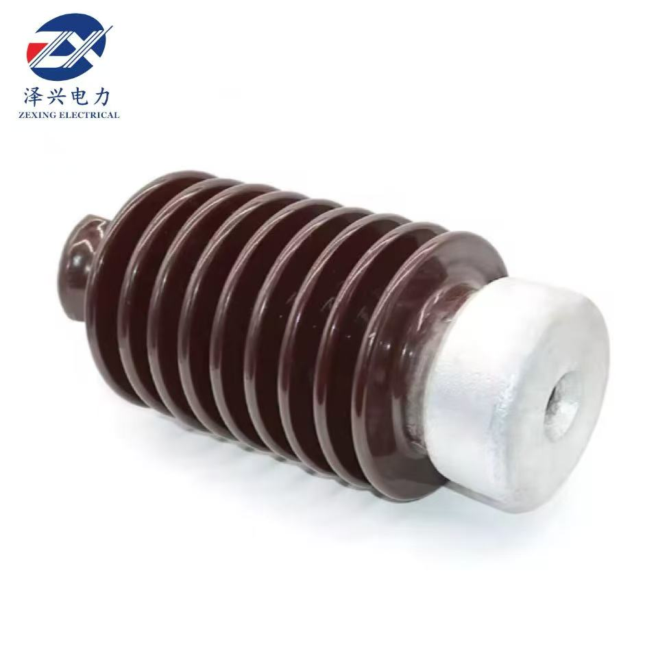 عازل عمود سيراميكي لخط الإمداد عازل كهربائي زجاجة مادة العزل