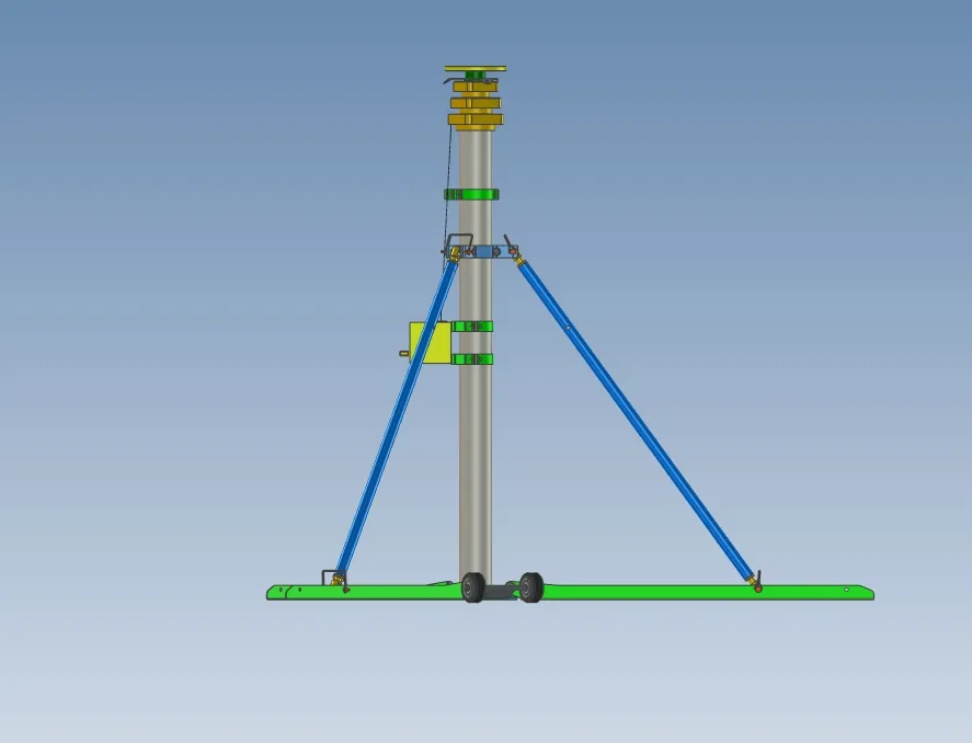 عمود telescopic محمول لصد الرياح مع شعار مخصص لمراقبة مواقع البناء