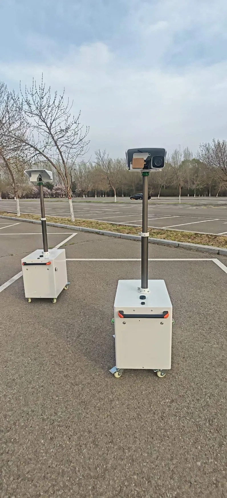 عمود telescopic محمول لصد الرياح مع شعار مخصص لمراقبة مواقع البناء
