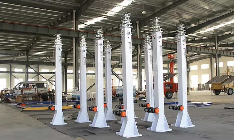عمود telescopic محمول لصد الرياح مع شعار مخصص لمراقبة مواقع البناء