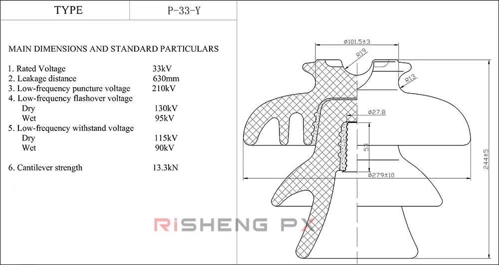 سعر المصنع عازل بورسلين من النوع الدبوس عالي الجهد P-11-Y P-33-Y