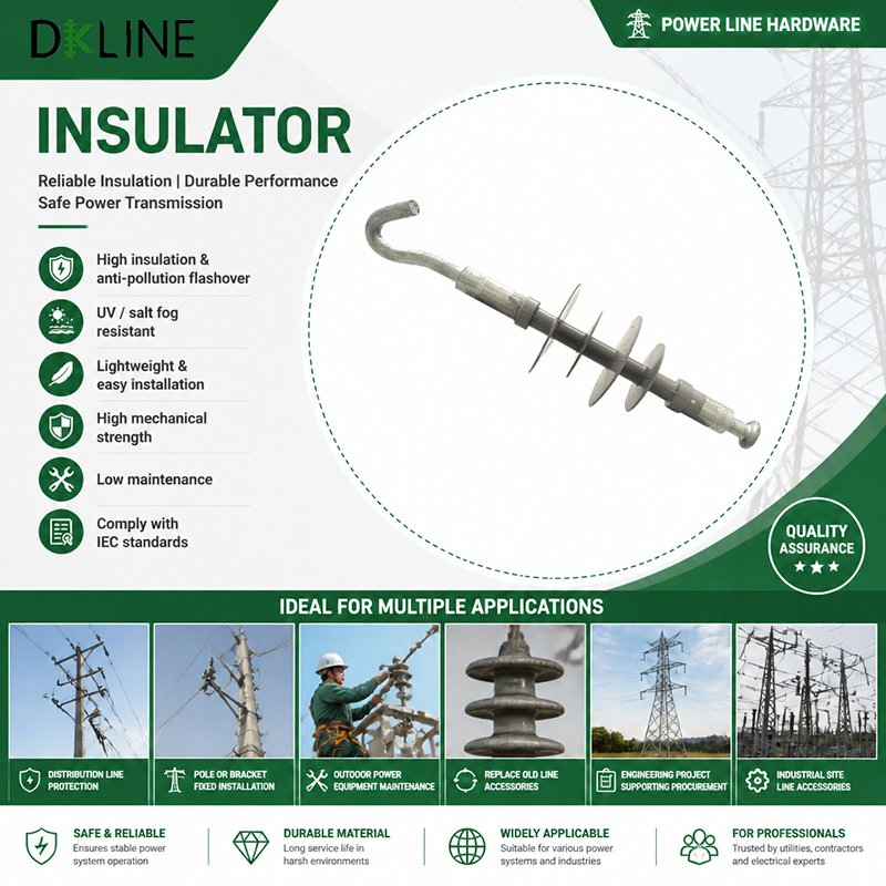 11kv عازل تعليق مركب من السيليكون بوليمر لعازل قرص لخطوط الأعمدة